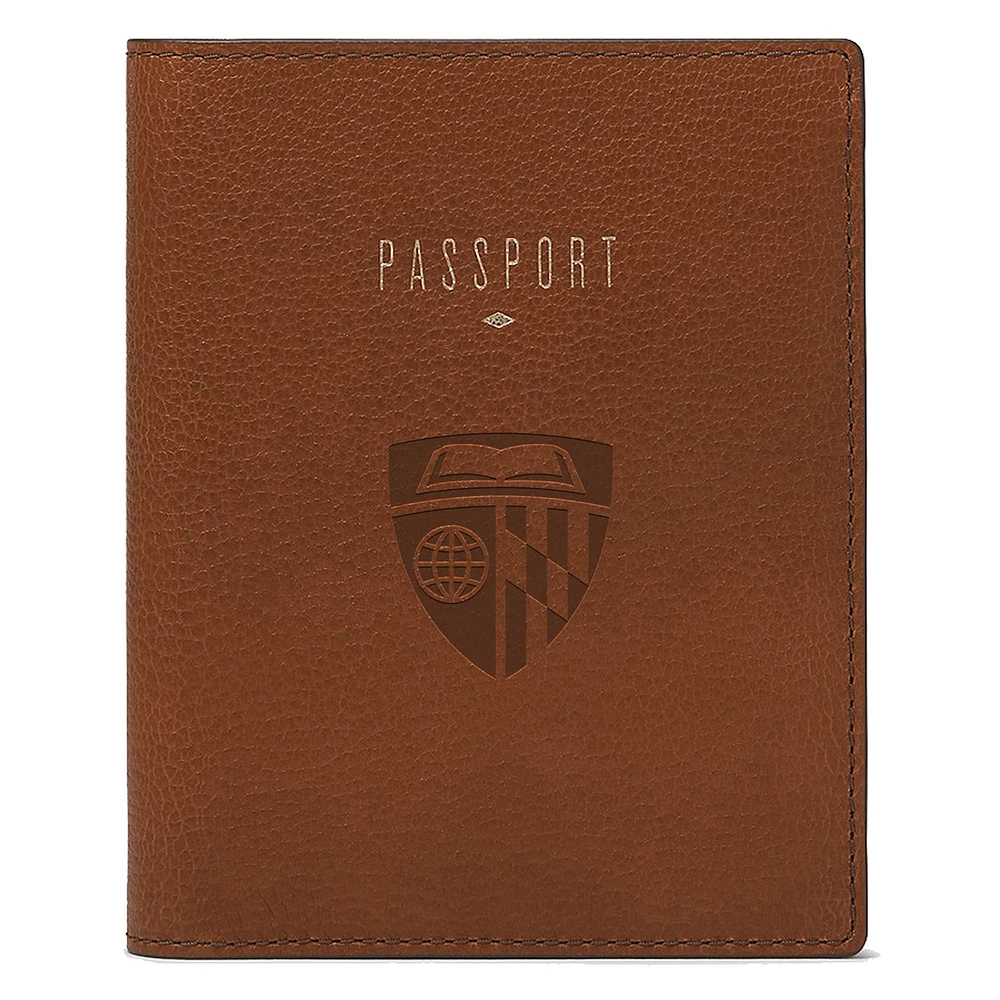 Fossil Brown Johns Hopkins Blue Jays Travel RFID Passport Case