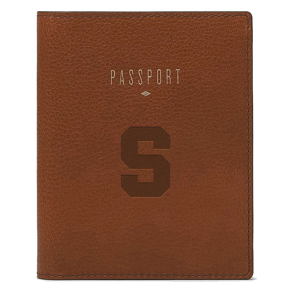 Fossil Brown Syracuse Orange Travel RFID Passport Case