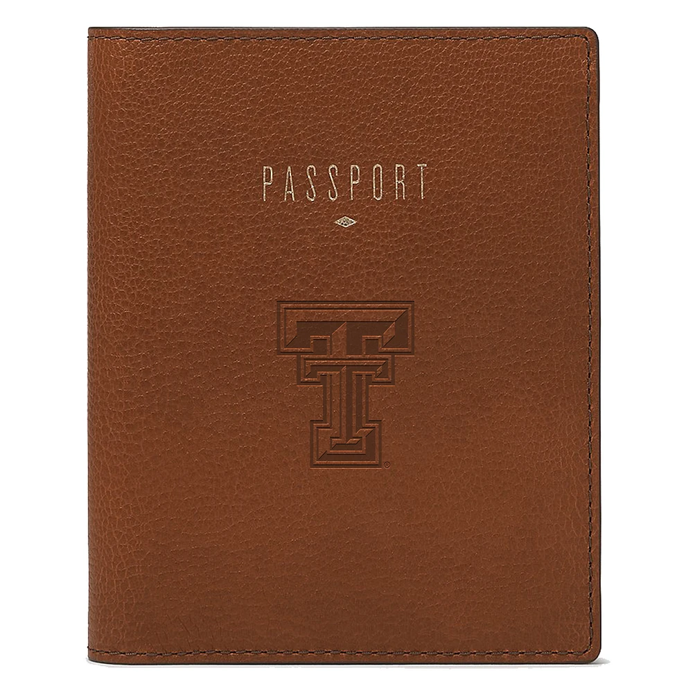 Fossil Brown Texas Tech Red Raiders Travel RFID Passport Case