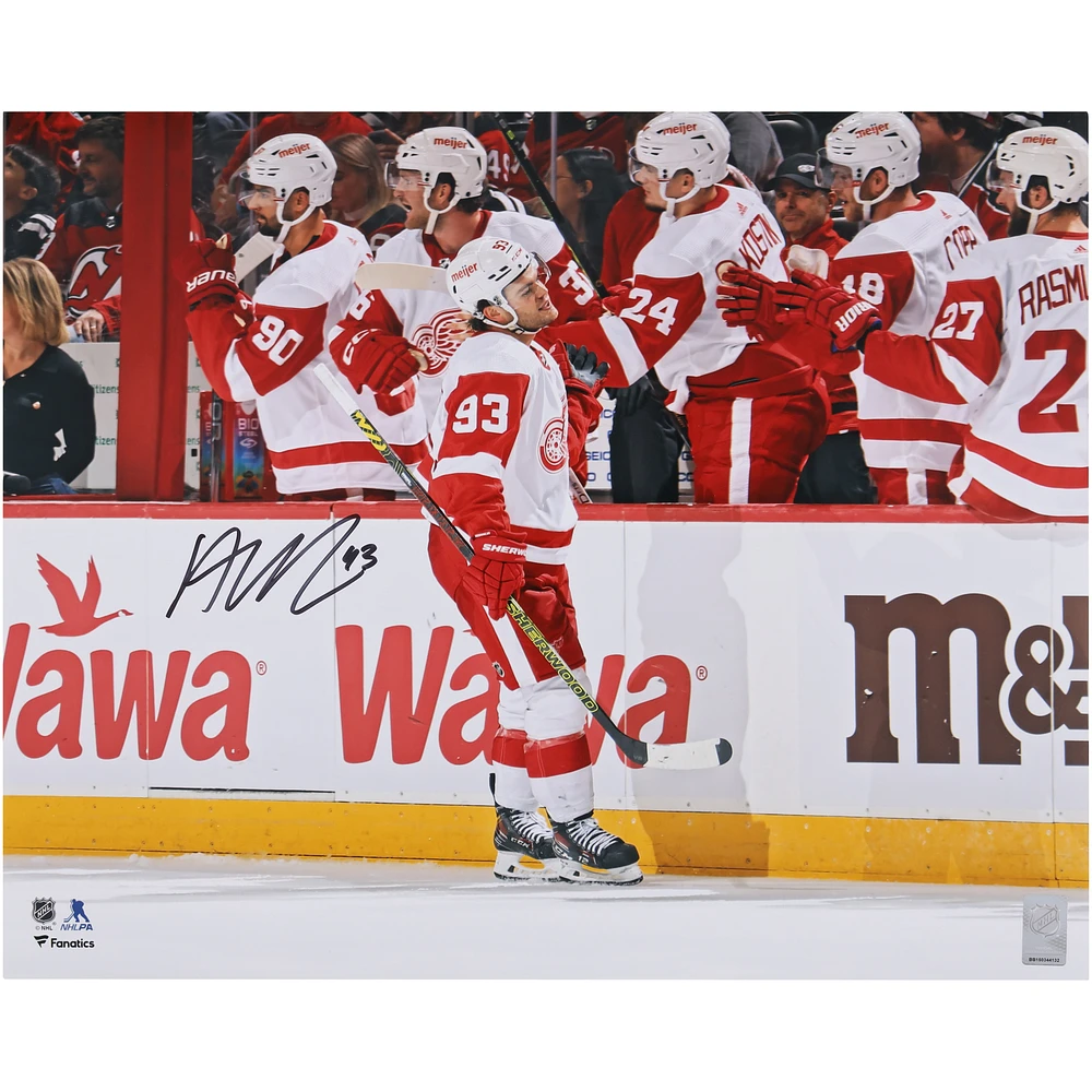 Alex DeBrincat Detroit Red Wings Autographed 16" x 20" Red Wings Debut Photograph