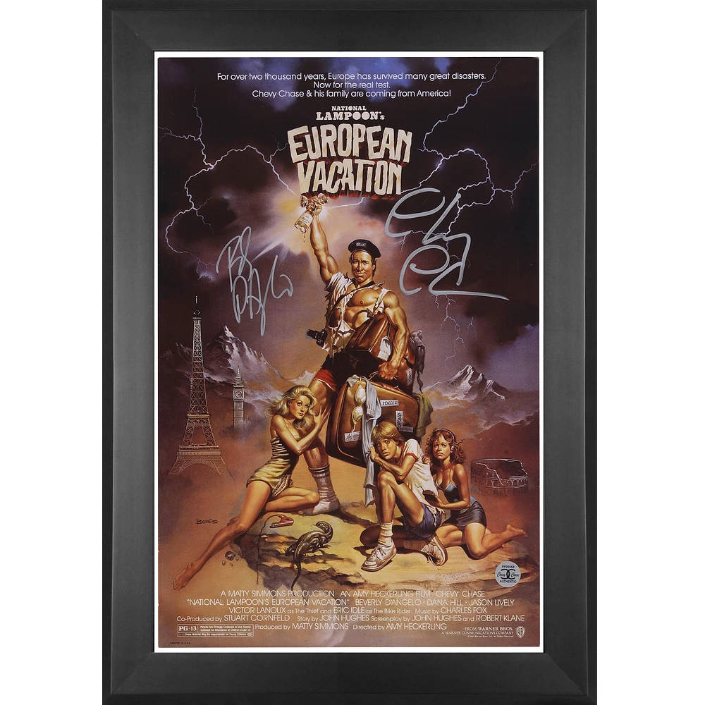 Chevy Chase & Beverly D'Angelo National Lampoon's European Vacation Autographed Framed 11" x 17" Movie Poster