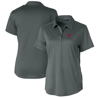 Women's Cutter & Buck Gray Nebraska Huskers DryTec Prospect Textured Stretch Polo