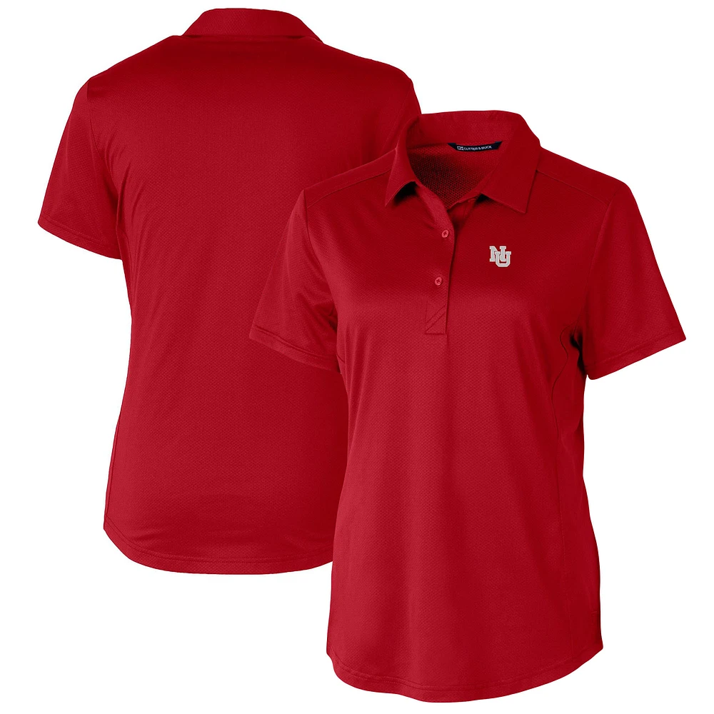 Women's Cutter & Buck Scarlet Nebraska Huskers DryTec Prospect Textured Stretch Polo