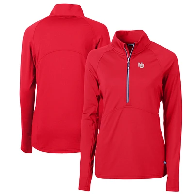 Women's Cutter & Buck Scarlet Nebraska Huskers Adapt Eco Knit Stretch Recycled Half-Zip Pullover Top