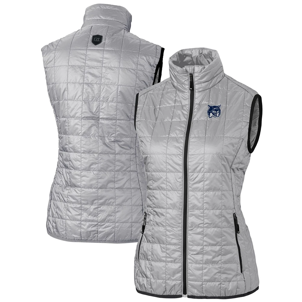 Women's Cutter & Buck Gray New Hampshire Wildcats Rainier Eco PrimaLoft Full-Zip Puffer Vest