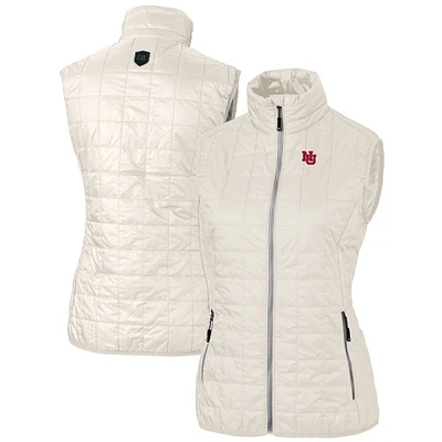 Women's Cutter & Buck Oatmeal Nebraska Huskers Rainier Eco PrimaLoft Full-Zip Puffer Vest
