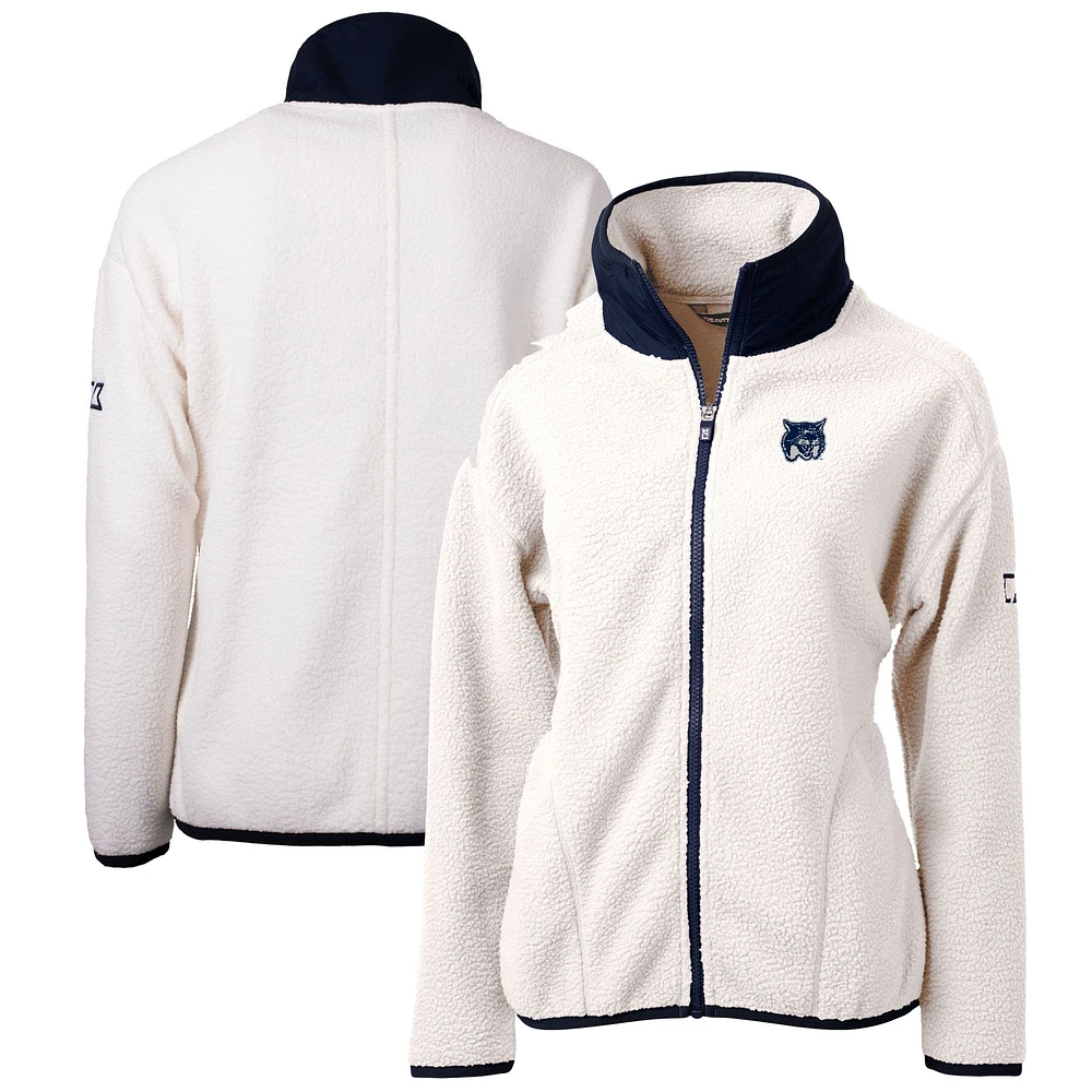 Women's Cutter & Buck Oatmeal New Hampshire Wildcats Cascade Eco Sherpa Fleece Full-Zip Jacket