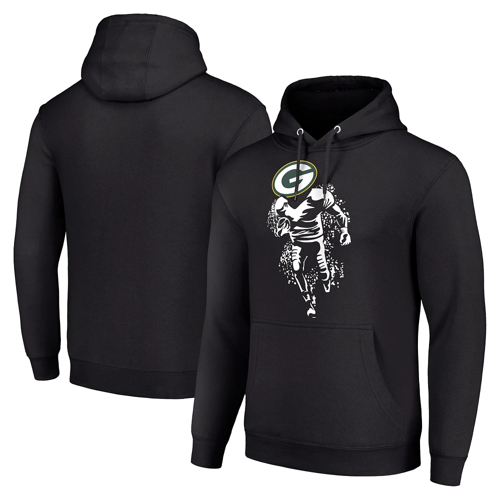 Unisex Starter Black Green Bay Packers Logo Graphic Pullover Hoodie