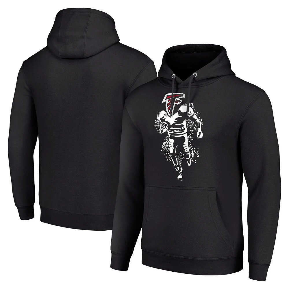 Unisex Starter Black Atlanta Falcons Logo Graphic Pullover Hoodie
