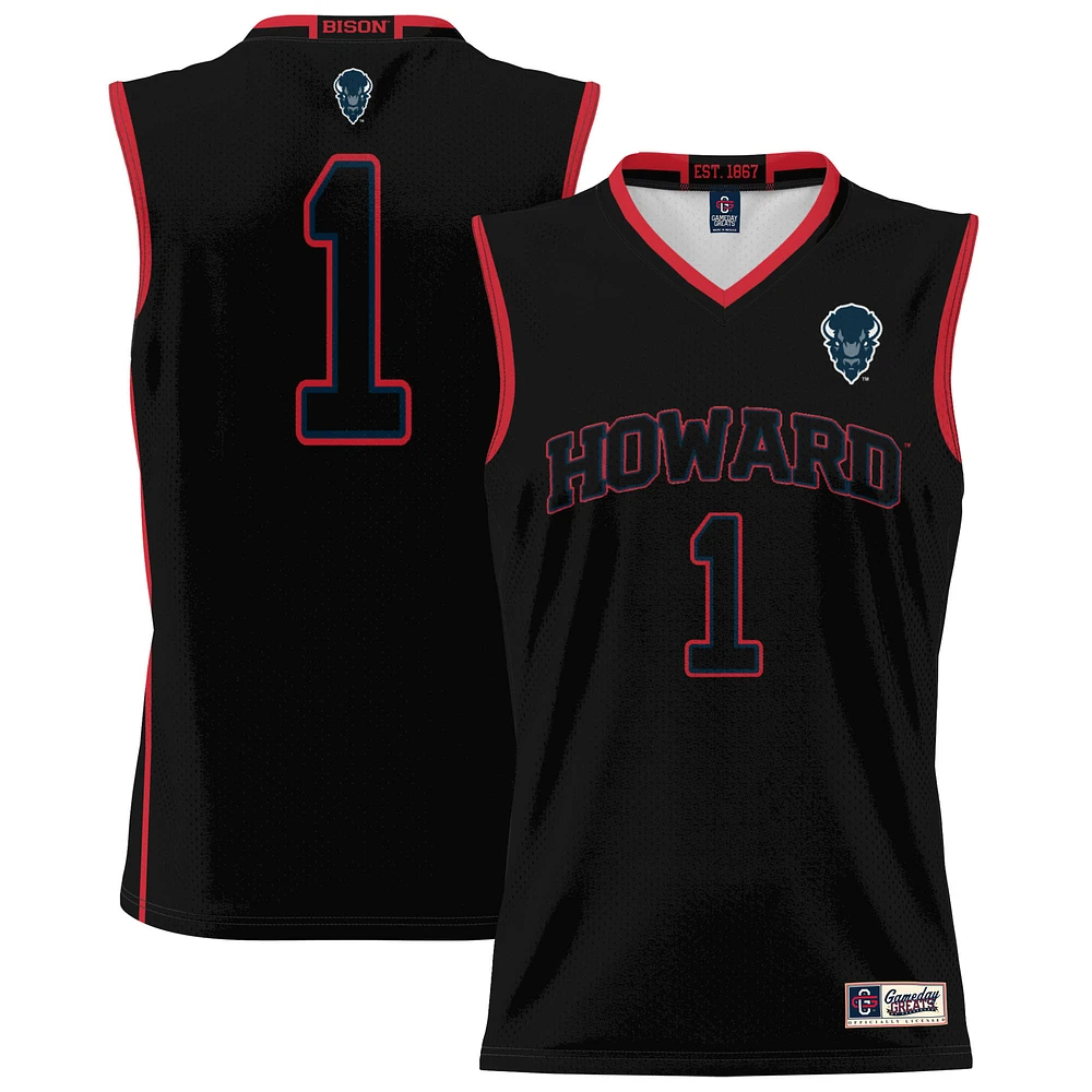 Youth GameDay Greats #1 Black Howard Bison Lightweight Basketball Jersey