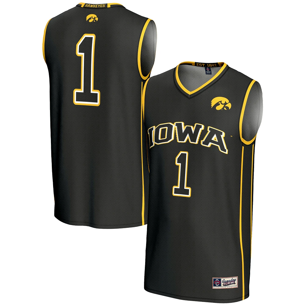 Youth GameDay Greats #1 Black Iowa Hawkeyes Lightweight Basketball Jersey