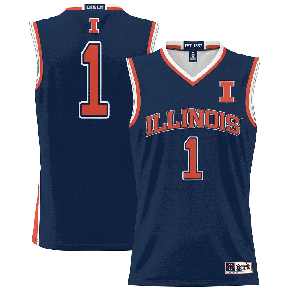 Youth GameDay Greats #1 Navy Illinois Fighting Illini Lightweight Basketball Jersey