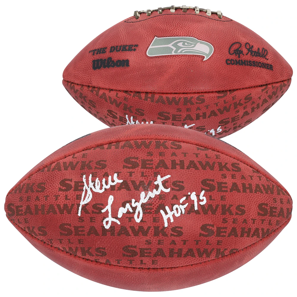 Steve Largent Seattle Seahawks Autographed Wilson Football with Inscription