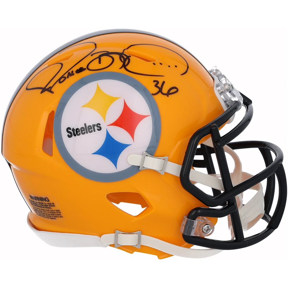 Jerome Bettis Pittsburgh Steelers Autographed Riddell Gold Speed Mini Helmet