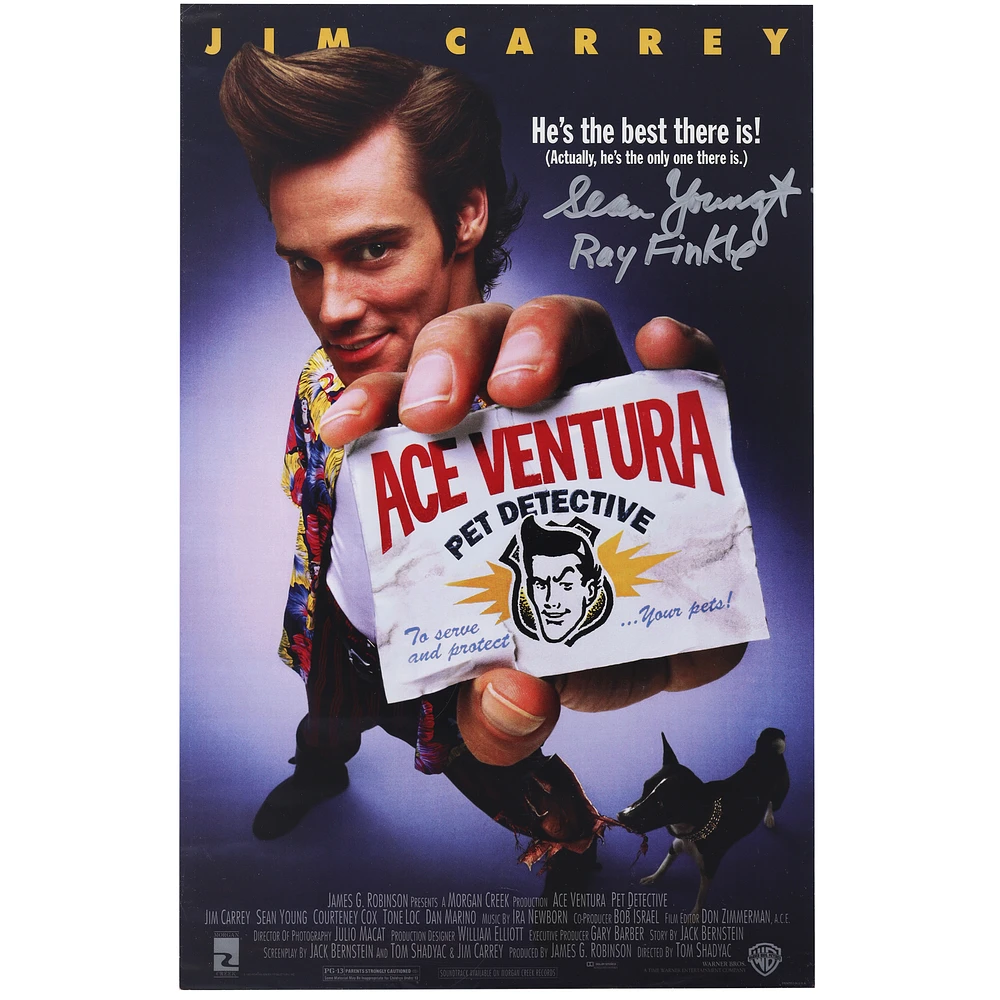 Sean Young Ace Ventura Autographed 11" x 17" Movie Poster with "Ray Finkle" Inscription