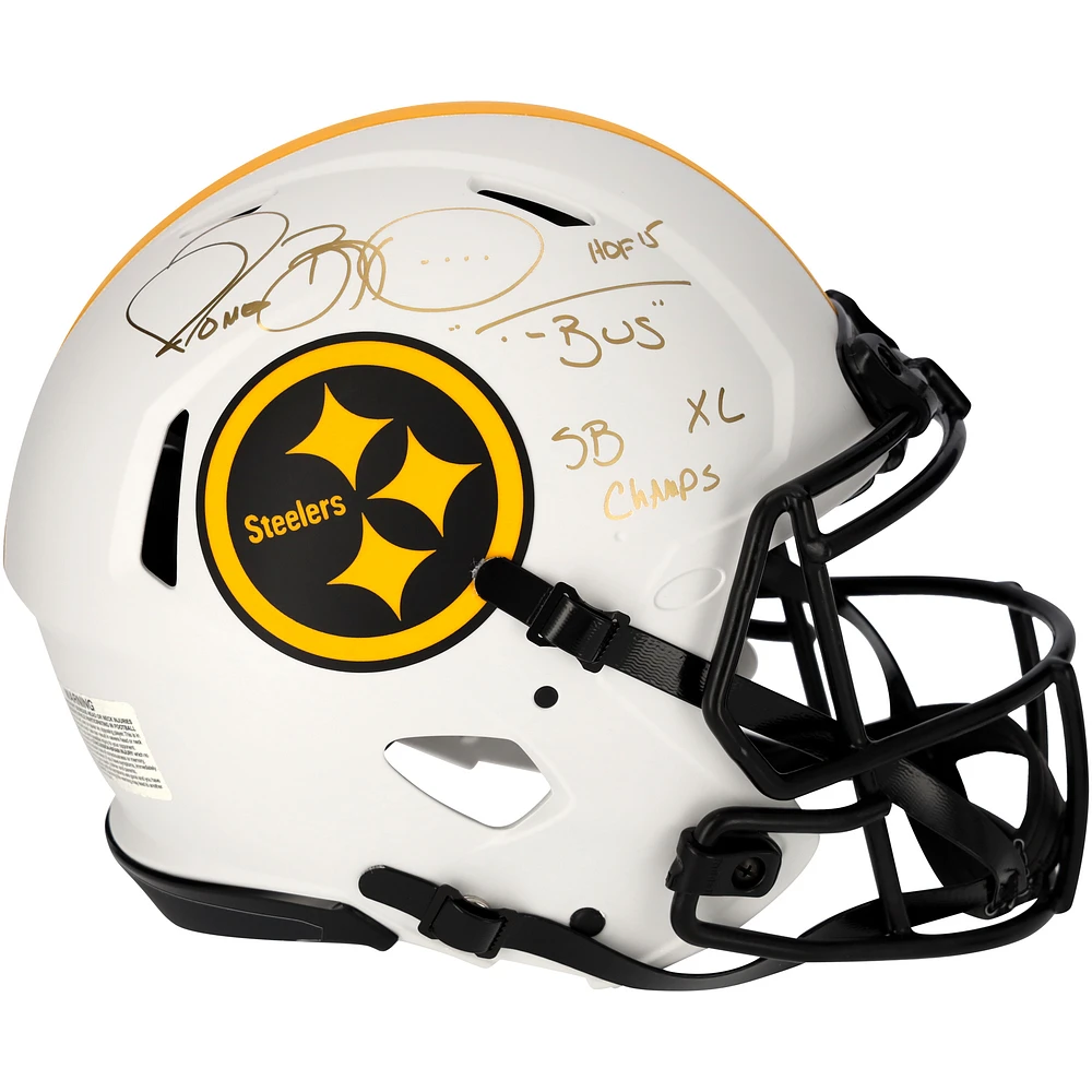 Jerome Bettis Pittsburgh Steelers Autographed Riddell Lunar Eclipse Speed Authentic Helmet with Multiple Inscriptions - Limited Edition of 10