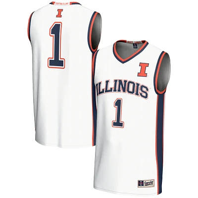 Unisex GameDay Greats #1 White Illinois Fighting Illini Lightweight Basketball Jersey