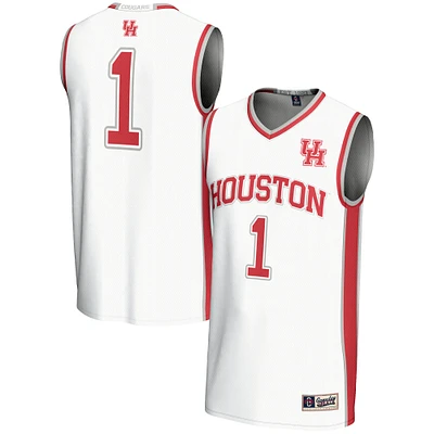 Youth GameDay Greats #1 White Houston Cougars Lightweight Basketball Jersey