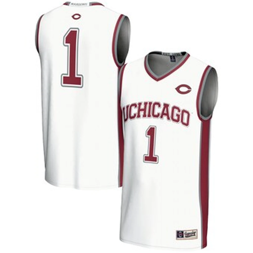 Youth GameDay Greats #1 White UChicago Maroons Lightweight Basketball Jersey