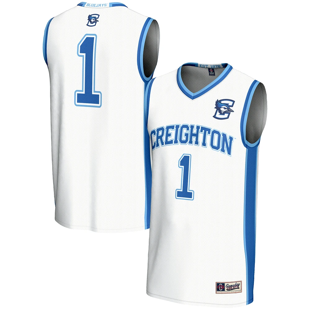 Youth GameDay Greats #1 White Creighton Bluejays Lightweight Basketball Jersey