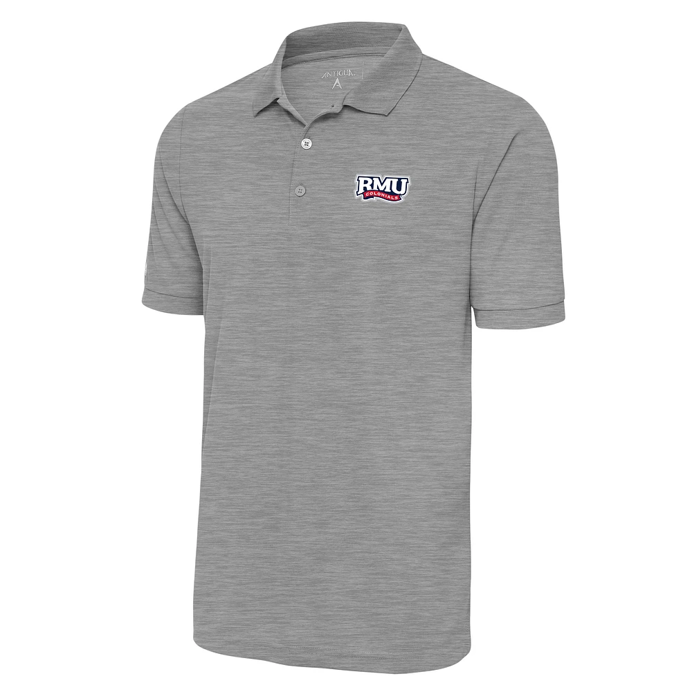 Men's Antigua Heather Gray Robert Morris Colonials Legacy Pique Polo