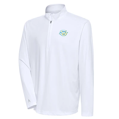 Men's Antigua White Southern University Jaguars Tribute Quarter-Zip Pullover Top