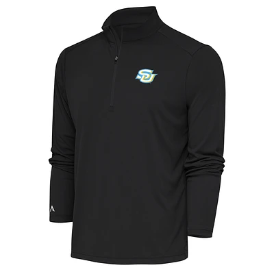 Men's Antigua Charcoal Southern University Jaguars Tribute Quarter-Zip Pullover Top
