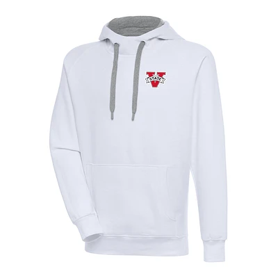 Men's Antigua White Valdosta State Blazers Victory Pullover Hoodie