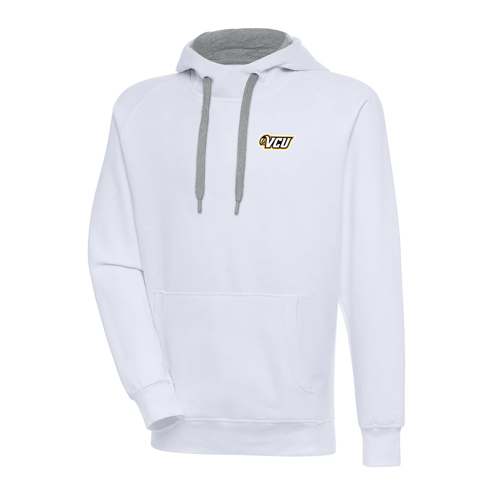 Men's Antigua White VCU Rams Victory Pullover Hoodie