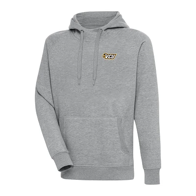 Men's Antigua Heather Gray VCU Rams Victory Pullover Hoodie