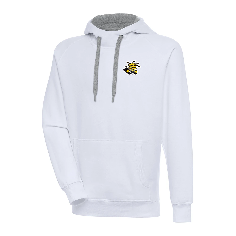 Men's Antigua White Wichita State Shockers Victory Pullover Hoodie