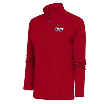 Women's Antigua Red Robert Morris Colonials Tribute Half-Zip Top
