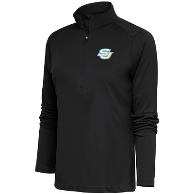 Women's Antigua Charcoal Southern University Jaguars Tribute Half-Zip Top