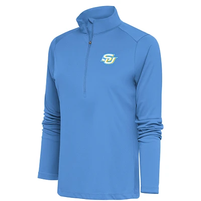 Women's Antigua Light Blue Southern University Jaguars Tribute Half-Zip Top