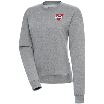 Women's Antigua Heather Gray Valdosta State Blazers Victory Pullover Sweatshirt