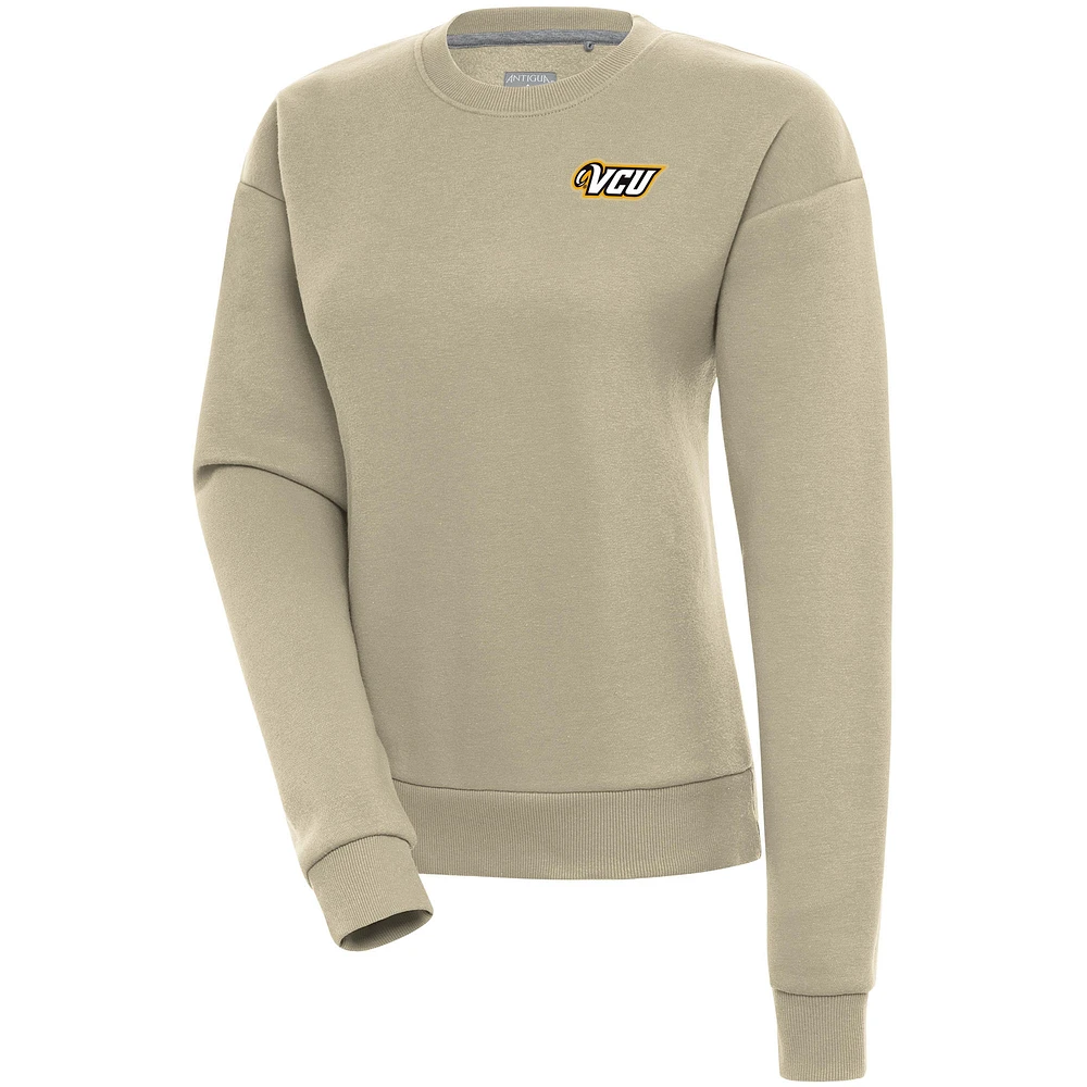 Women's Antigua Khaki VCU Rams Victory Pullover Sweatshirt
