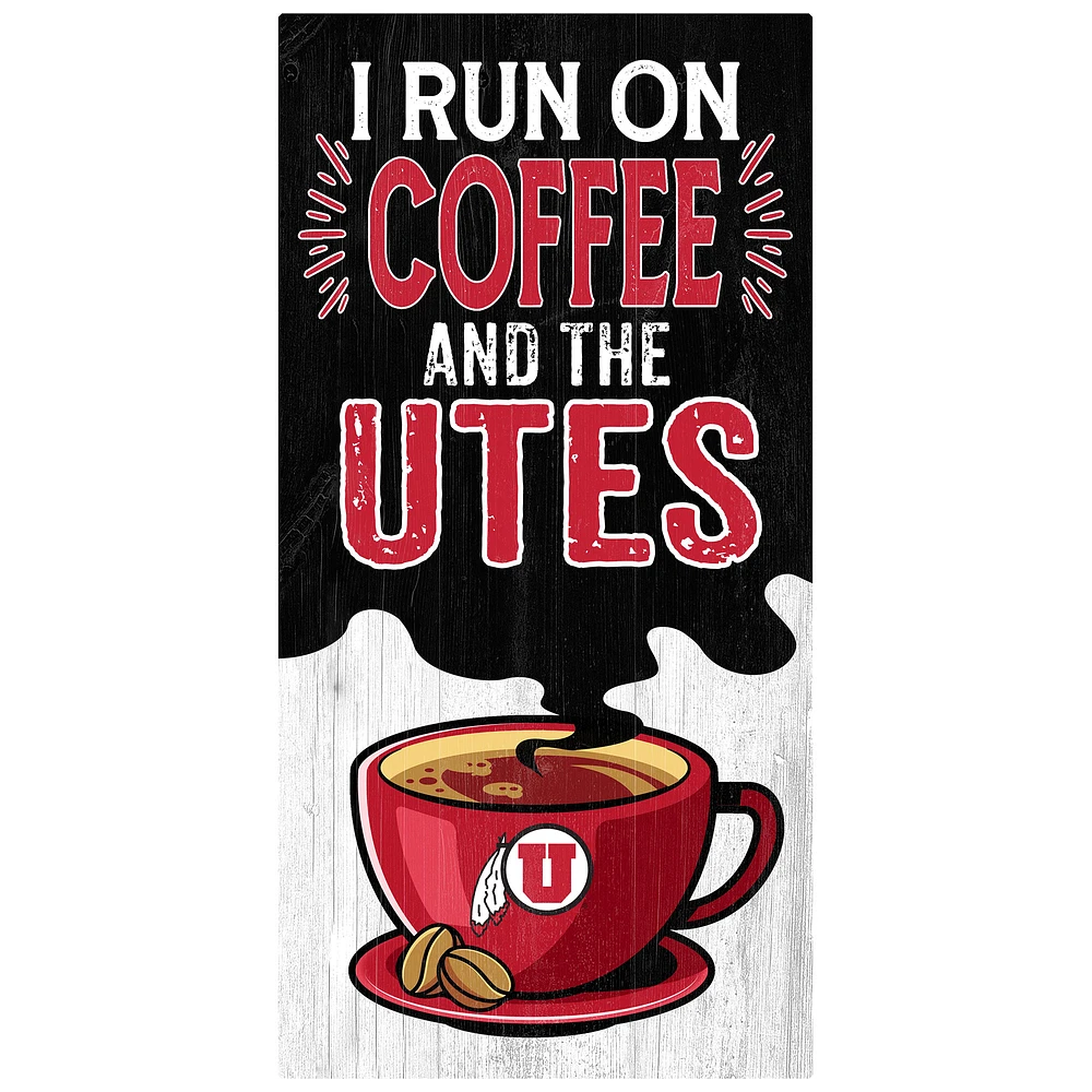 Utah Utes 6" x 12" Coffee Wall Art