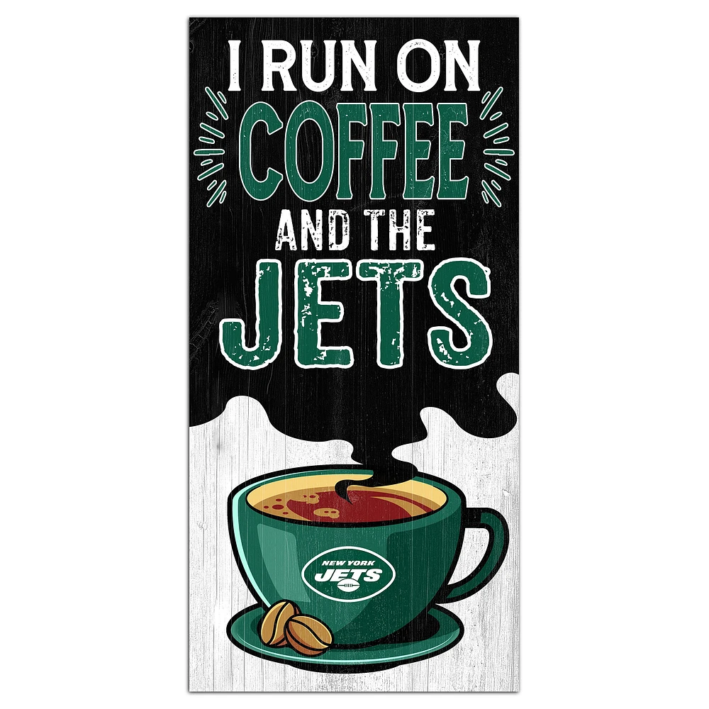 New York Jets 6" x 12" Coffee Wall Art