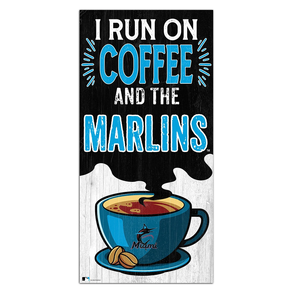 Miami Marlins 6" x 12" Coffee Wall Art