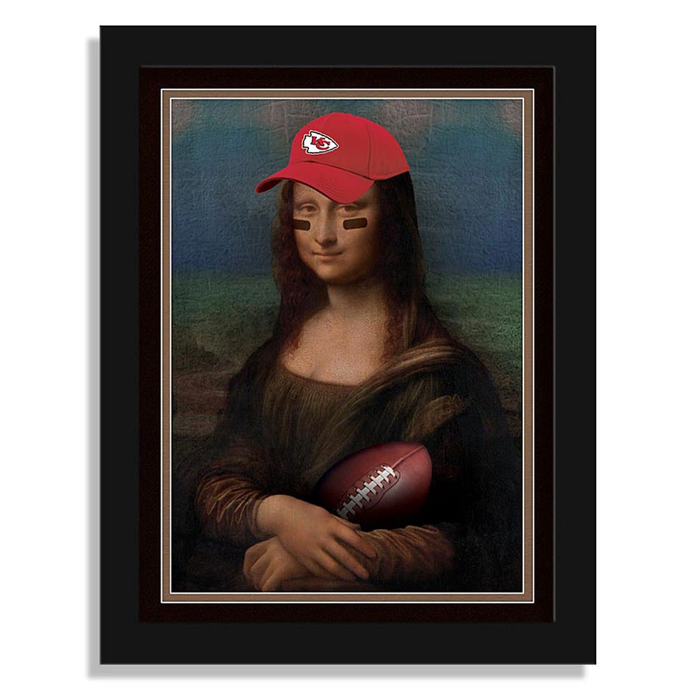 Kansas City Chiefs 12" x 16" Mona Lisa Fan Framed Fine Art Print