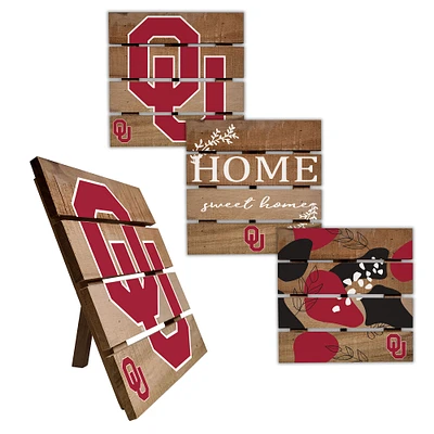 Oklahoma Sooners Four-Piece Hot Plate Set