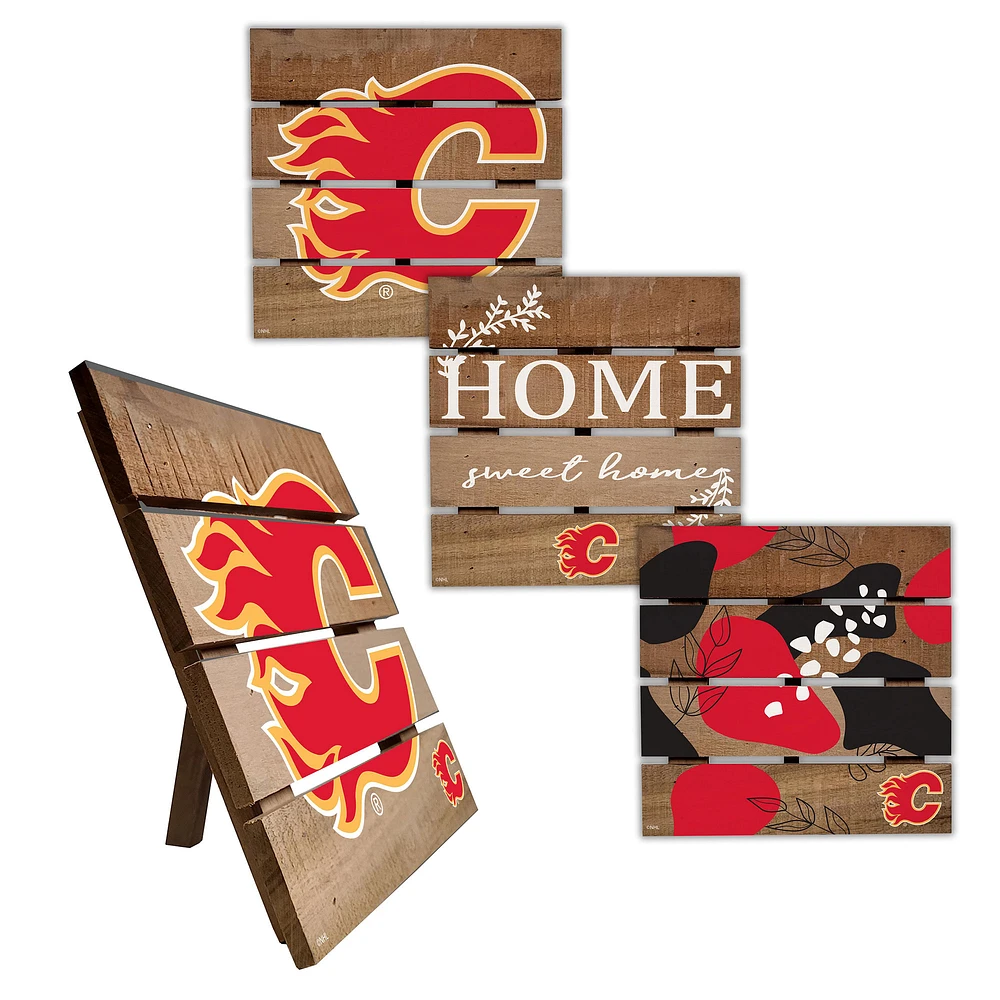 Calgary Flames Four-Piece Hot Plate Set