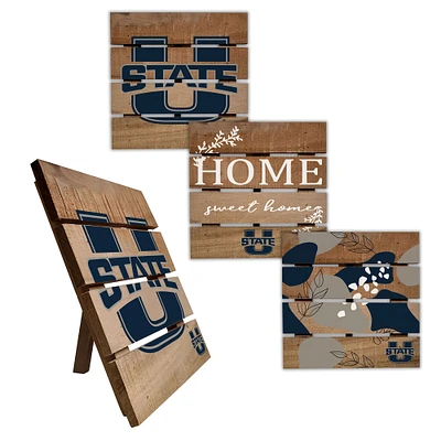 Utah State Aggies Four-Piece Hot Plate Set