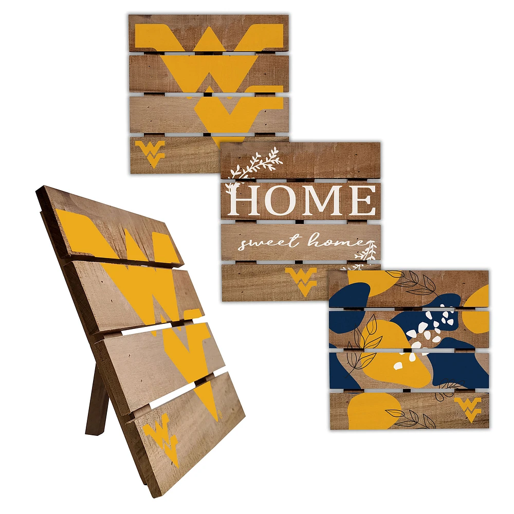 West Virginia Mountaineers Four-Piece Hot Plate Set
