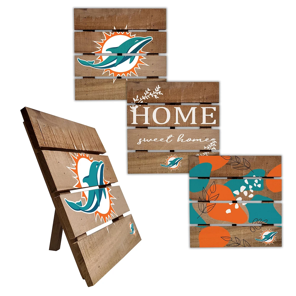 Miami Dolphins Four-Piece Hot Plate Set