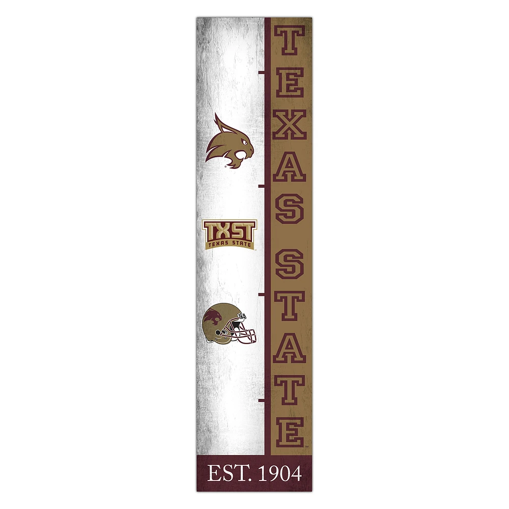 Texas State Bobcats 6" x 24" Progression Wood Sign