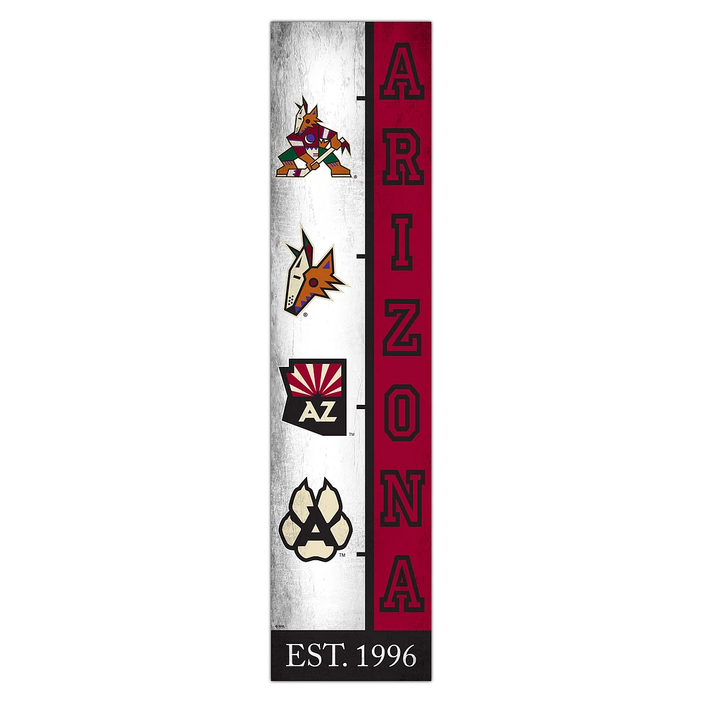 Arizona Coyotes 6" x 24" Progression Wood Sign