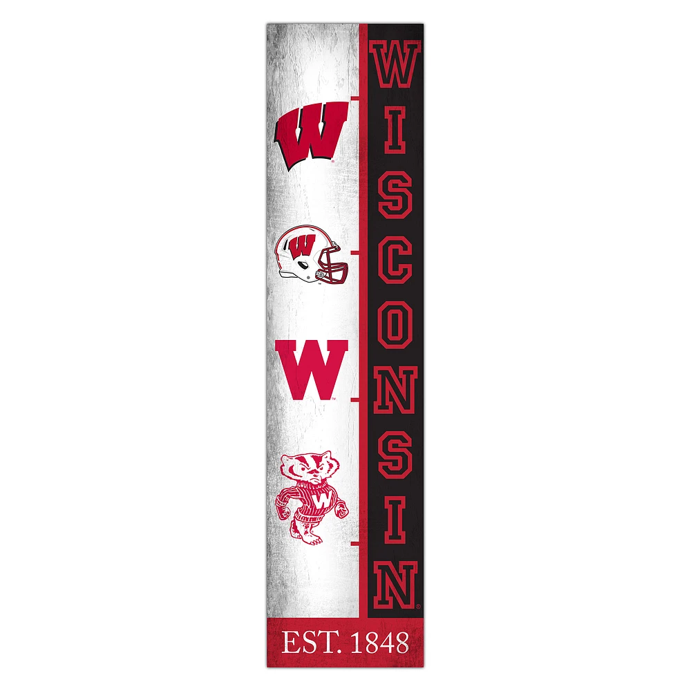 Wisconsin Badgers 6" x 24" Progression Wood Sign