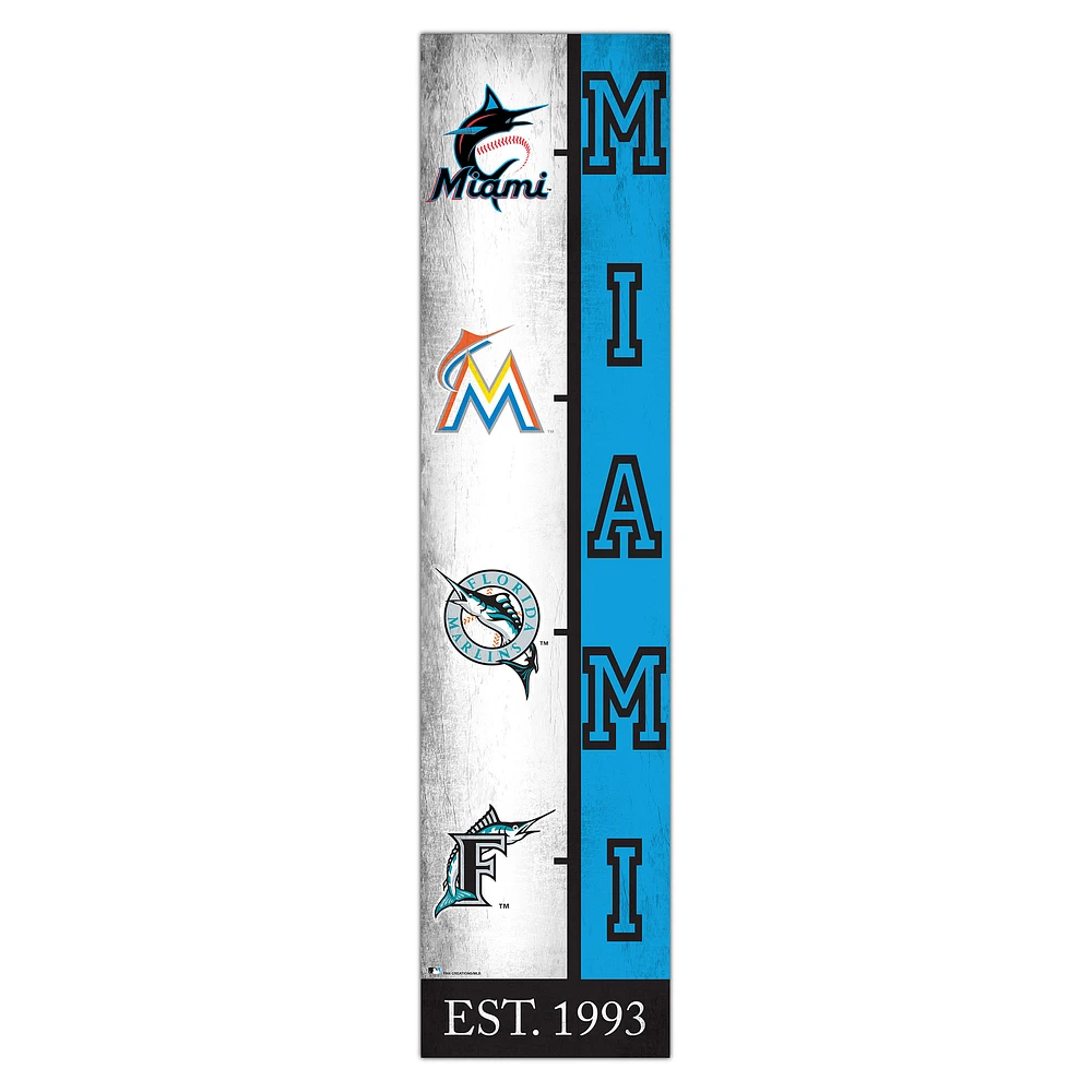 Miami Marlins 6" x 24" Progression Wood Sign