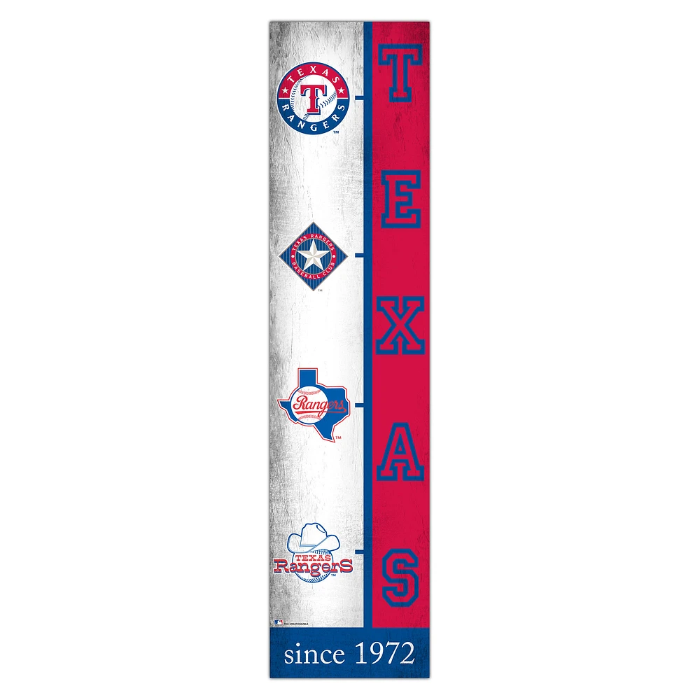 Texas Rangers 6" x 24" Progression Wood Sign